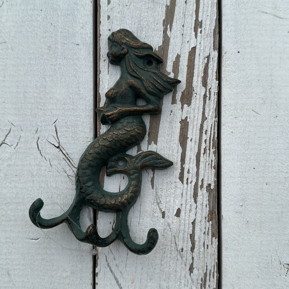 Copper Patina Mermaid Decorative Wall Hook NWT - Picture 1 of 4